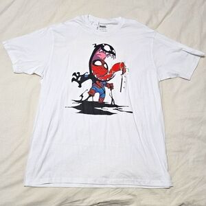 Marvel White T-Shirt Venom + Spiderman
